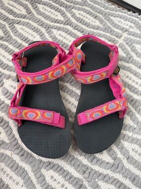 Teva Pink Multicolor Patterned Strap Sandals